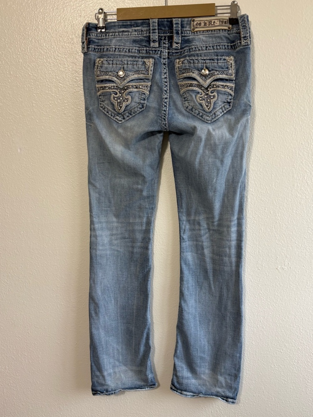 Rock Revival Size 29 Jenna Bootcut Jeans Light Wash Western Cowgirl Barn Country